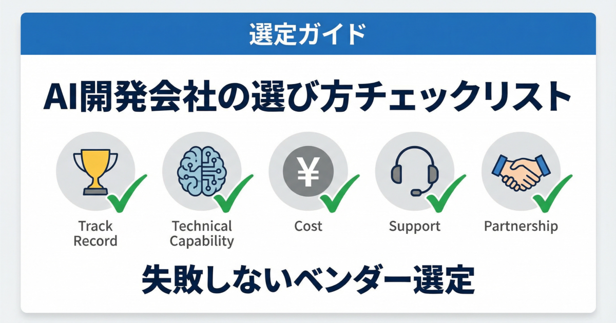 AI開発会社の選び方チェックリスト｜失敗しないベンダー選定